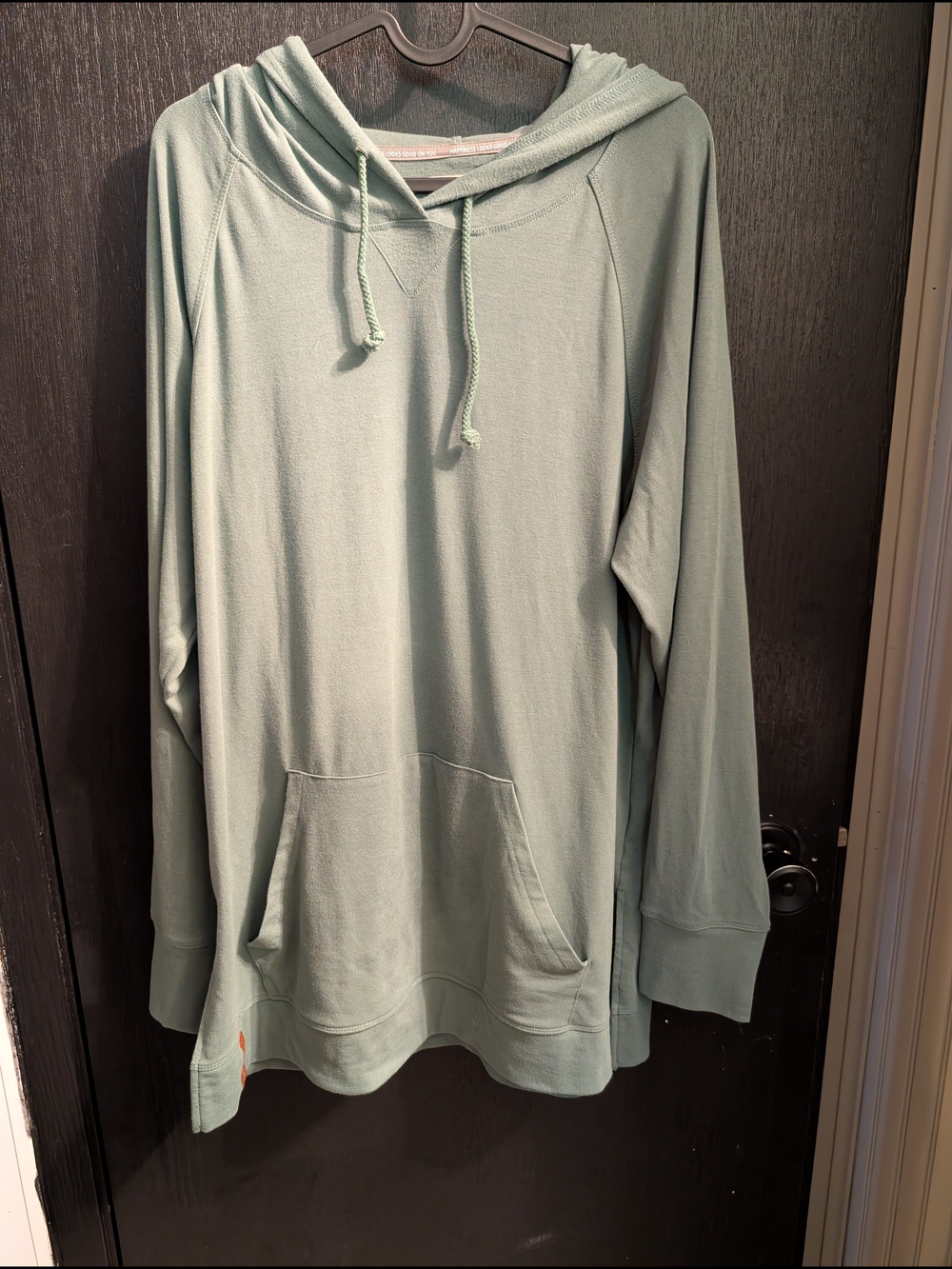 Ampersand side slit hoodie - Light Sage